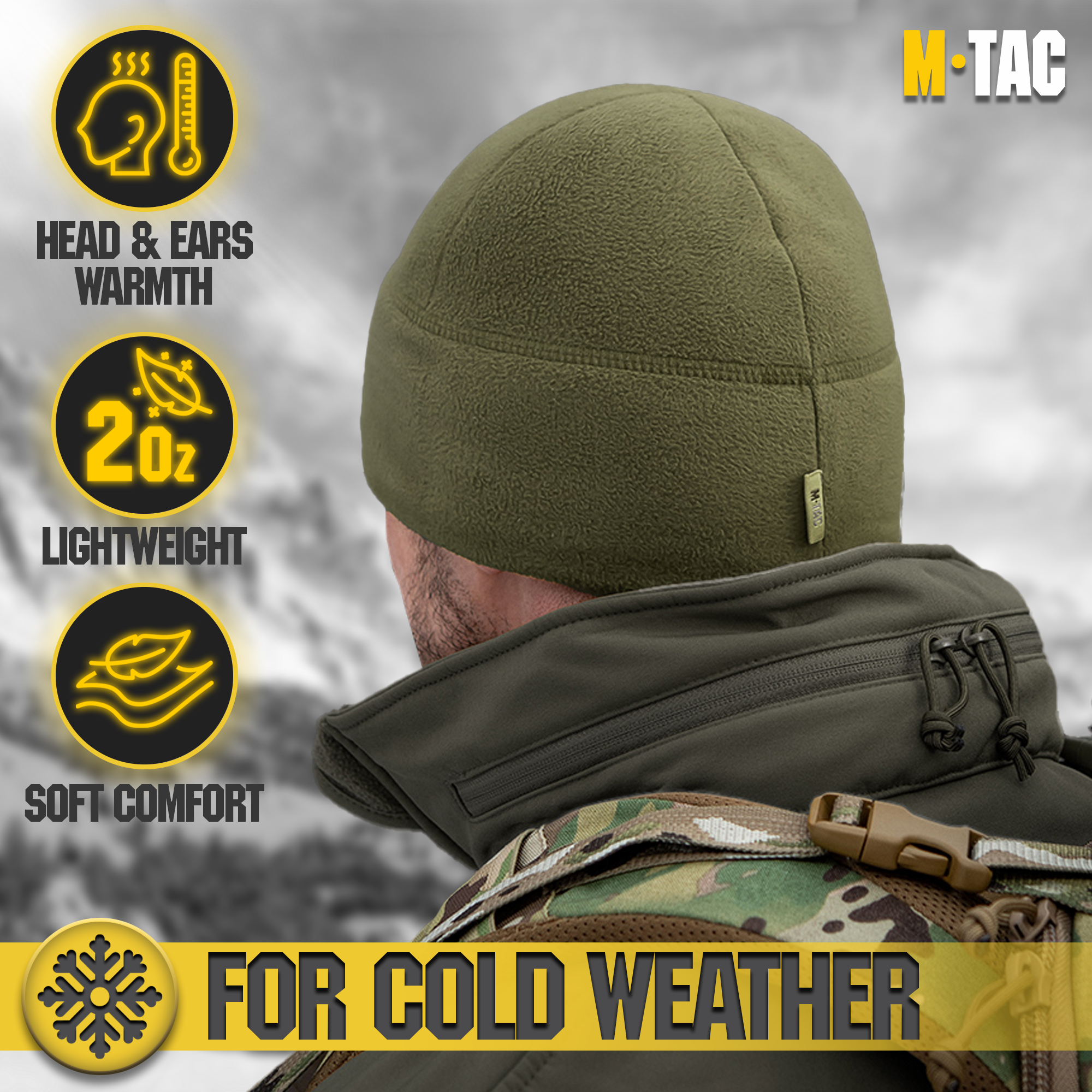 M-Tac Elite Fleece Watch Cap with Slimtex (250 g/m2)