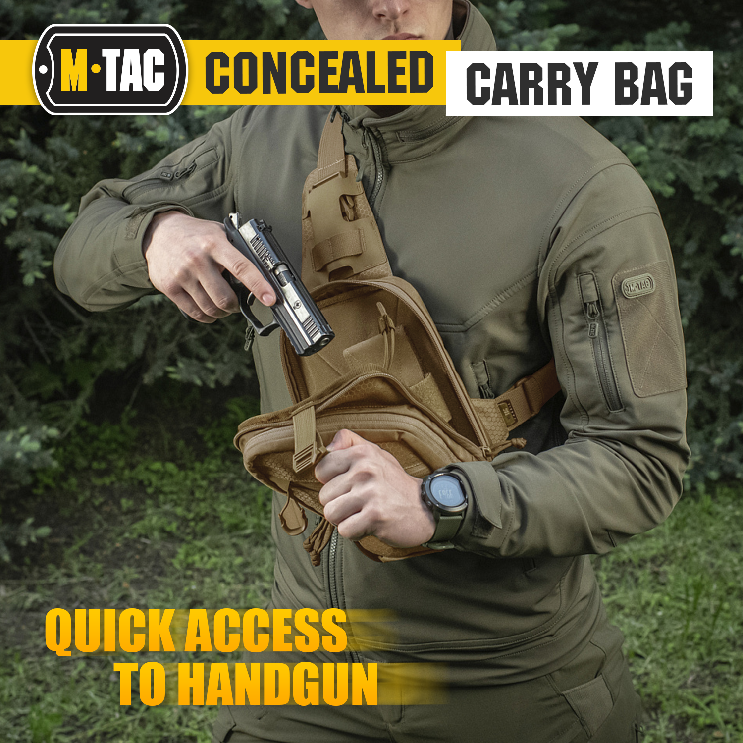 M-Tac Sling Pistol Bag with Loop Panel