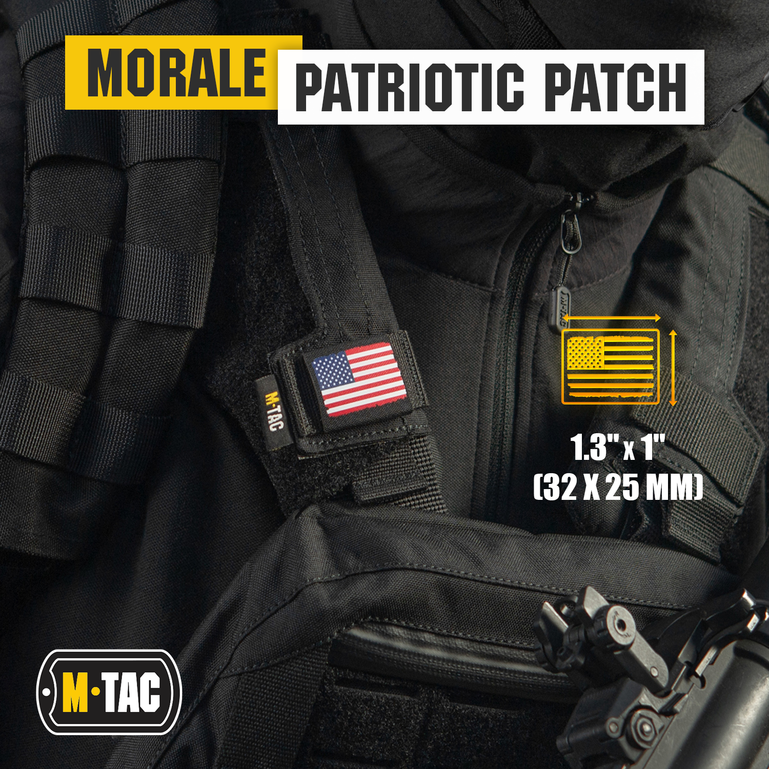 M-Tac Molle Morale Patch USA Flag - Tactical Military Badge