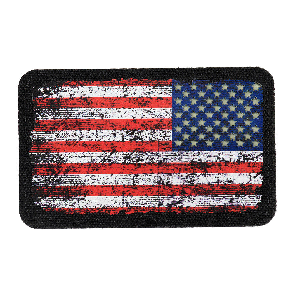 M-Tac patch U.S. Flag Reverse Vintage (3x2inches) Black/GID