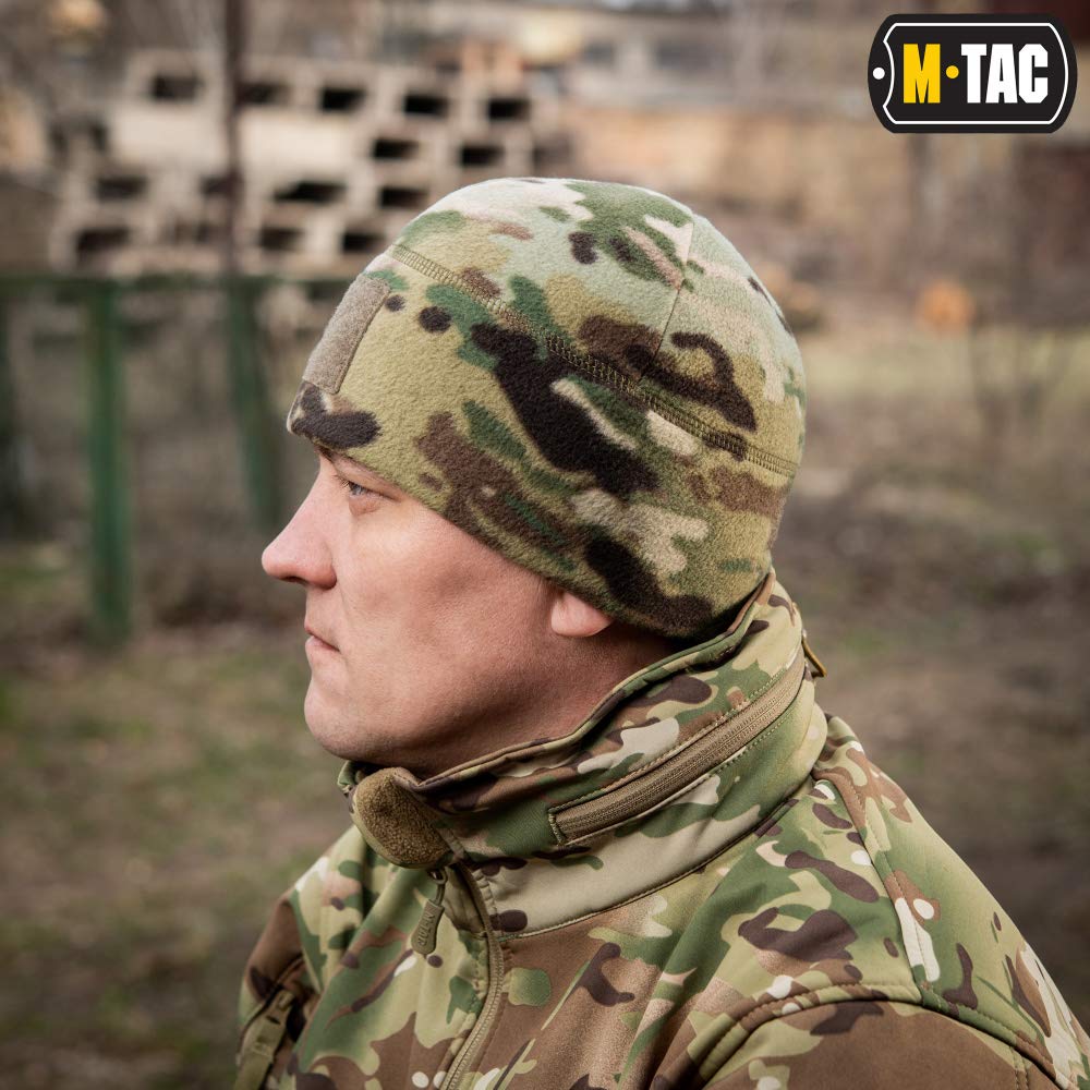 M-Tac Fleece Tactical Watch Cap Beanie With Patch Panel (270 g/m2)