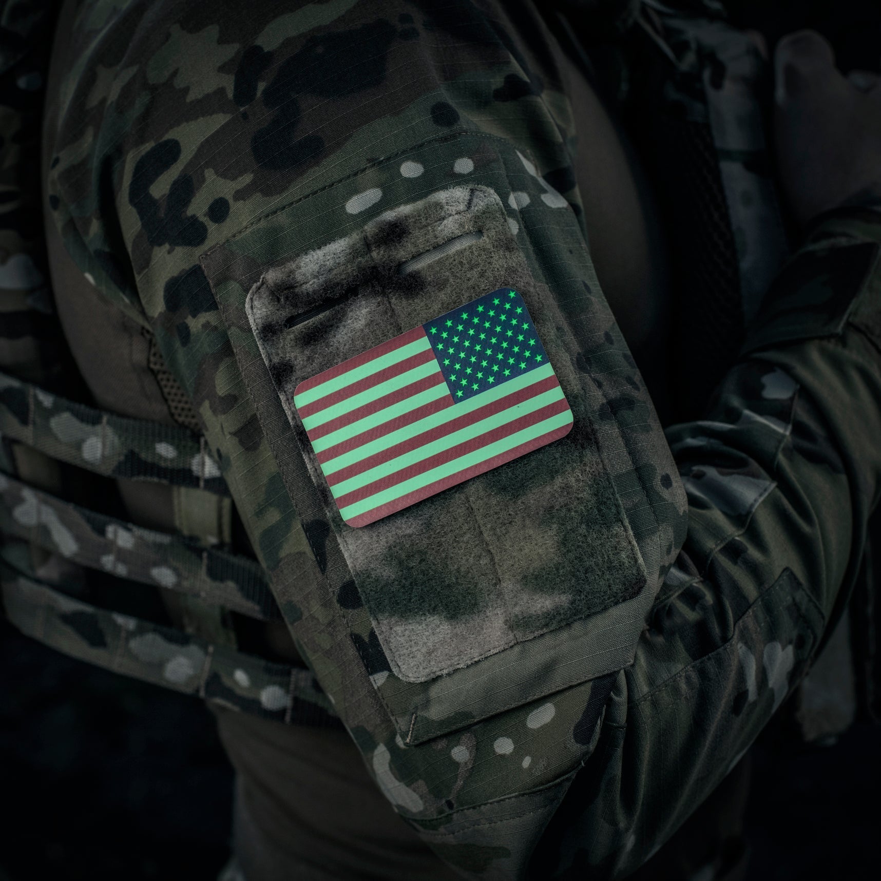 M-Tac patch U.S. Flag Reverse (3x2inches) Full Color/GID